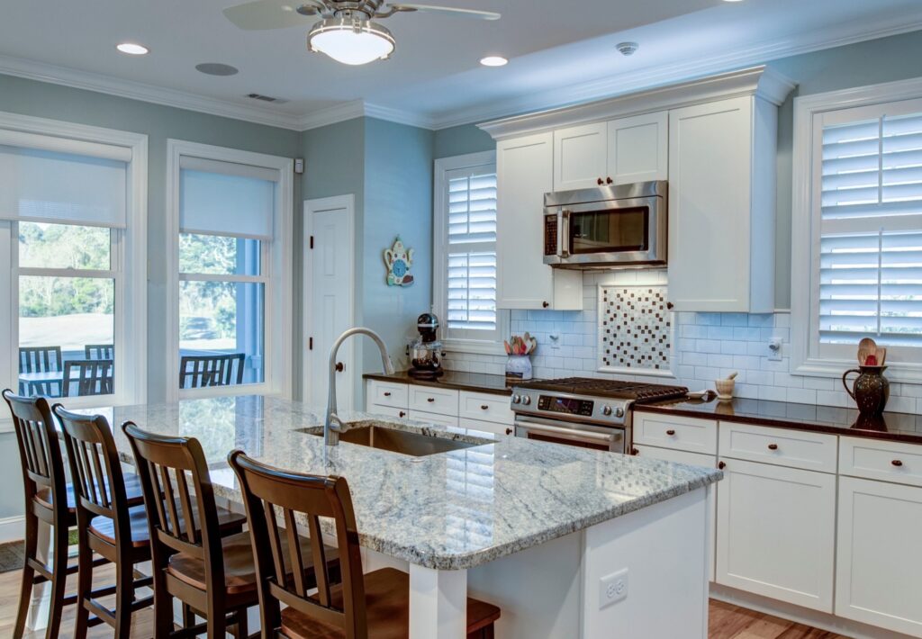 Stunning quartz kitchen island 